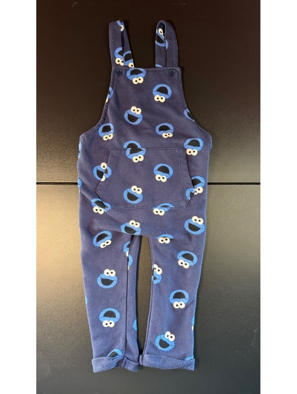 H&M Sesame Street Cookie Monster Overalls 1.5-2Y 92 Blue Toddler Jumpsuit